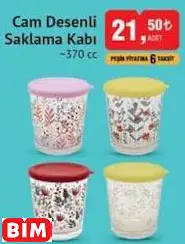 GLASS İN LOVE CAM DESENLİ SAKLAMA KABI